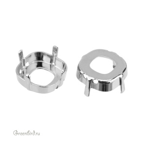 4483 Оправа для Thin Cushion Fancy Stone 12 мм, томпак/родий