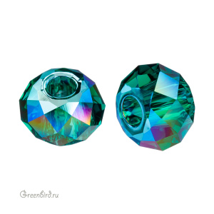 Swarovski 5042 Бусина Бриолетт с отверстием XL 8 мм, изумруд с мерцающим эффектом 2X (#205SHIM2), 1 