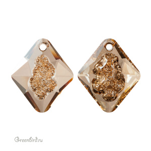 6926 подвеска Growing Crystal Rhombus 26mm – Golden Shadow (#001GSHA)