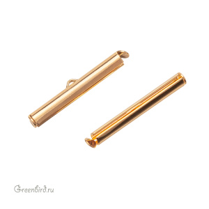Концевик-трубочка 30 мм, золото, 1 шт. (SV1701-E02-G)