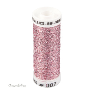 Металлизированная нить AVAS B1F, пыльная роза, 100 м (#007)