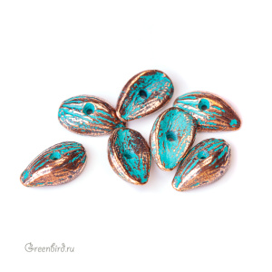 "Специи", подвеска, бронза / зеленая патина, 1 шт (#ПБ1559)