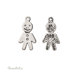 JBB Подвеска "Пряничный мальчик", ант. серебро (JB-7488)