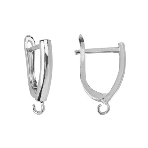 Швензы с английским замком, родий, пара (#CN-S001R)