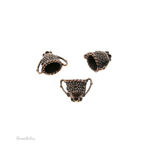 "Время рыцарей", чашечка-коннектор, ант. бронза, 1 шт. (#1307)