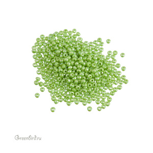 Бисер чешский PRECIOSA Czech круглый 11/0, PALE GRN AB (#54310), 10 г