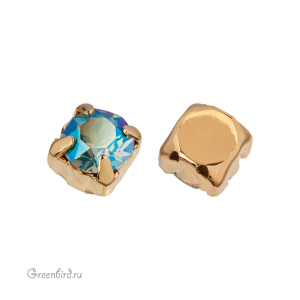 Swarovski 1088 Шатон в оправе SS29, золото, эринит с мерцанием (#360SHIM), 1 шт.