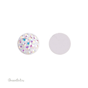 86601 BeCharmed Pave Cabochon 6 мм — Crystal AB (#001AB)