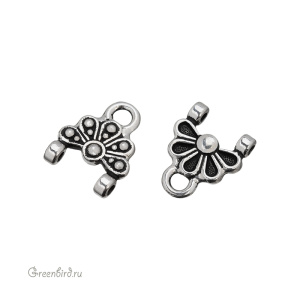 Коннектор "Оазис", ант. серебро, 1 шт. (#TC-3226-12)