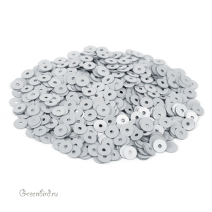Пайетки 4мм плоские Grigio (#9009)