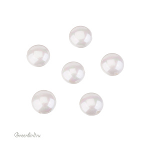 Жемчуг "Майорка" круглый плоский 14 мм, белый, 1 шт (#SV1701-9024)