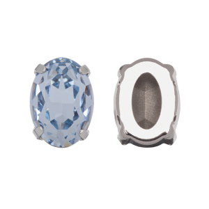 Crystalbird 4120 Овал 14x10 мм в оправе, родий, светлый сапфир (#211), 1 шт.