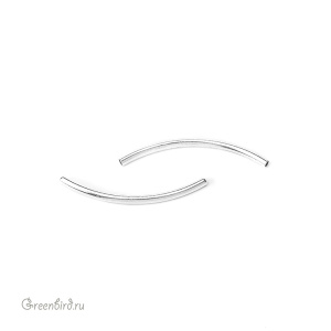 Металлическая трубочка 20 мм, серебро, 1 шт. (#TUB02SP)