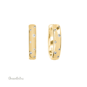 Швензы-звенья "Конго" 20х4,5 мм, фианиты, золото, пара (#SV1701-1526G)
