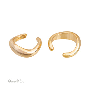 Кафф-колечко фигурный, золото, 1 шт. (#SV1701-K05)