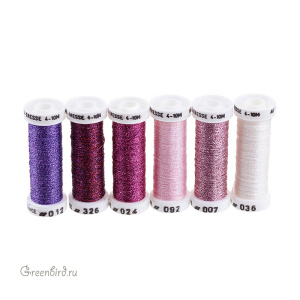 Набор металлизированных нитей AVAS Metallise Tresse #4 6 Nuances — Rose
