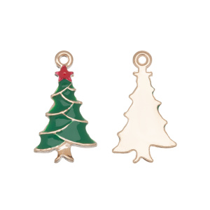 Подвеска с эмалью "Елочка", золотистый, 1 шт. (#CN-PN-244)