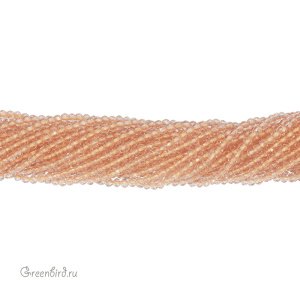 Бусины граненые рондели "Мини", персиковый, круглые, нить (#SVAB-R2015)