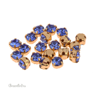 Swarovski 53200 Шатон Монтис SS16, золото, сапфир (#206), уп. 20 шт.