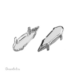 4331 Оправа для ювелирного кристалла Raindrop Fancy Stone 15 мм, белая бронза