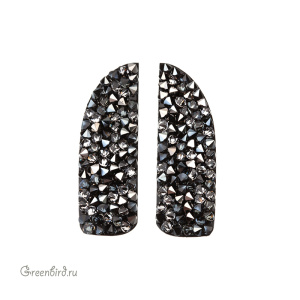 712059 Кристальная ткань Fine Rocks 30x23 мм - Black/Metallic Light Gold/Light Chrome (#012/001M103)