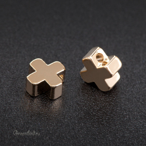 Подвеска "Плюсик", золото, 1 шт. (#SVA-BASE-290G)