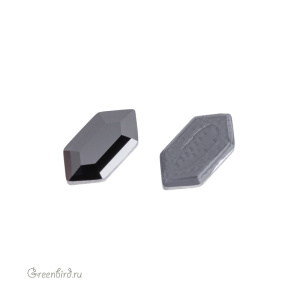 2776 Кристалл горячей фиксации Large Hexagon 8,2 х 4,2 мм – Jet Hematite (#280HEM), M-Foiled, 1шт.