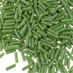 Бисер MIYUKI Bugle 6mm – Opaque Green (#411), 10 г