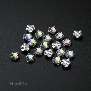 Swarovski 53100 Роза Монтис SS12, серебро, райское сияние (#001PARSH), уп. 20 шт.