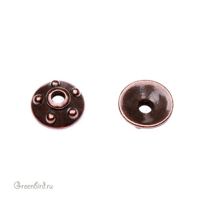 Чашечка LH "Заклепка" 11 мм, ант. медь, 1 шт. (#TC-5744)