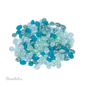 SuperDuo 2,5x5, Mix Turquoise, 10 гр (#MixTrq)