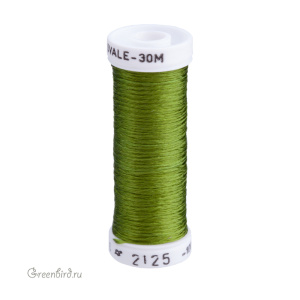 Шелковая нить AVAS Soie Ovale, зеленый мох, 30 м (#2125)