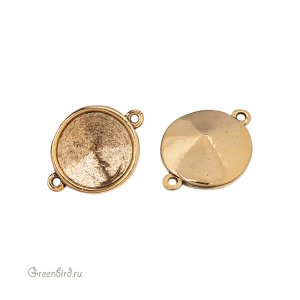 Закрытая оправа-коннектор для Rivoli 14 мм, ант. золото, 1 шт. (#SET-733)