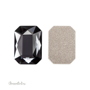 2602 Кристалл холодной фиксации Emerald Cut 14x10 мм – Graphite (#253)