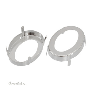 4127 Оправа для ювелирного кристалла Oval Fancy Stone 30х22 мм, белая бронза