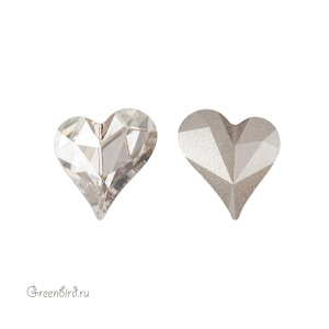4809 Asymmetrical Heart Fancy Stone 13x12 мм – Silver Shade (#001SSHA)