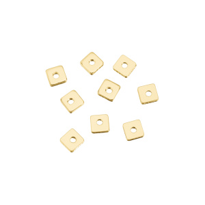 Бусина-разделитель "Квадрат" 4 мм, золото, уп. 10 шт. (#SV1701-Bead-05G-BB)