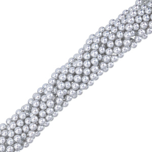 Жемчуг Crystalbird, круглый, 6 мм, Luster Grey, нить (#513)