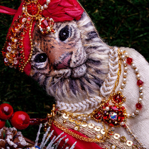 Набор для вышивки «Тигр-махараджа»: красная гамма