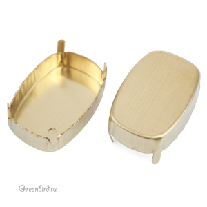 4568 Оправа без отверстий для Cushion Fancy Stone 27x18 мм, латунь 4568 Оправа без отверстий для Cushion Fancy Stone 27x18 мм, латунь