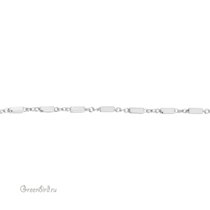 Цепочка тонкая "Геометрия", родий, 10 см (#SVA-Chain-14R)