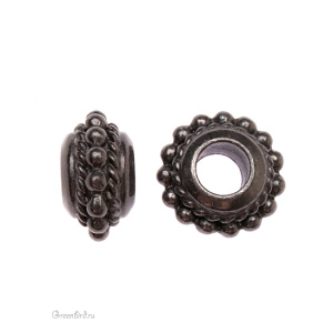 Бусина EURO "Бусинки-твист", gunmetal, 1 шт. (#TC-5758)