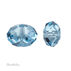 Swarovski 5040 Бусина Бриолетт 8х5 мм, аквамарин (#202), 1 шт.