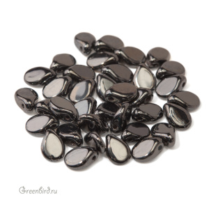 Pip Beads 5x7mm, Jet/Hematite, 5 гр (#23980/14400)