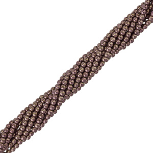 Бусины Геметин 4 мм, круглые, цвет: коричневый, нить (#SV-HMT-132)