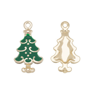 Подвеска с эмалью "Елочка", золотистый, 1 шт. (#CN-PN-246)