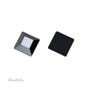 2400 Кристалл холодной фиксации Square 4 мм – Jet Hematite Unfoiled (#280HEM), 1шт.