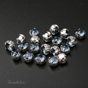 53200 Chaton Montees SS16 (4мм) в оправе, серебро – Denim Blue (#266) 53200 Chaton Montees SS16 (4мм) в оправе, серебро – Denim Blue (#266)