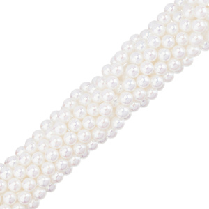 Жемчуг Crystalbird, круглый, 8 мм, Luster White, нить (#509)