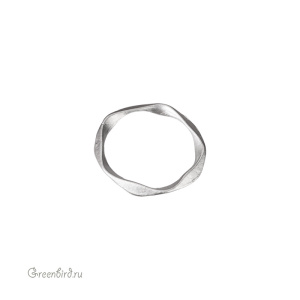 Коннектор-кольцо фигурный 20 мм, матовый родий, 1 шт. (9K710), Корея